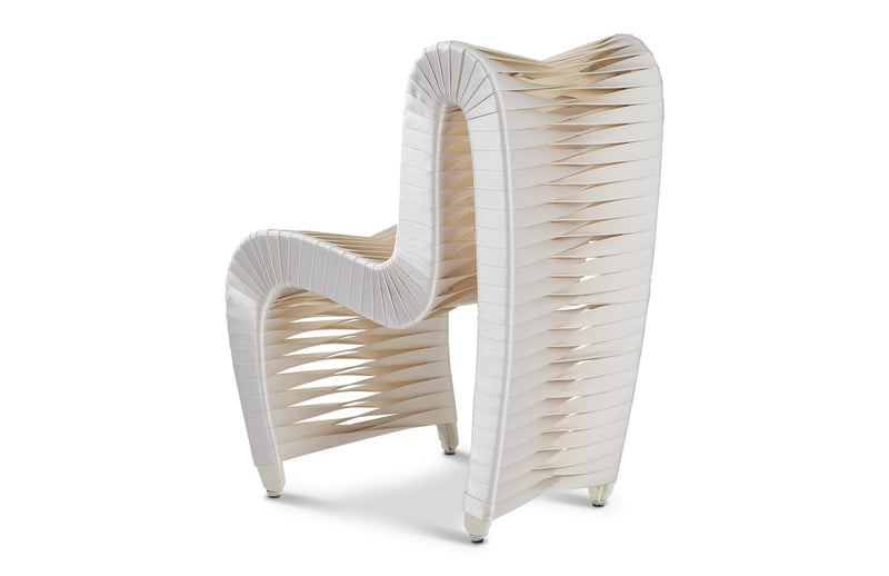 Seat Belt Dining Chair, White/Off White