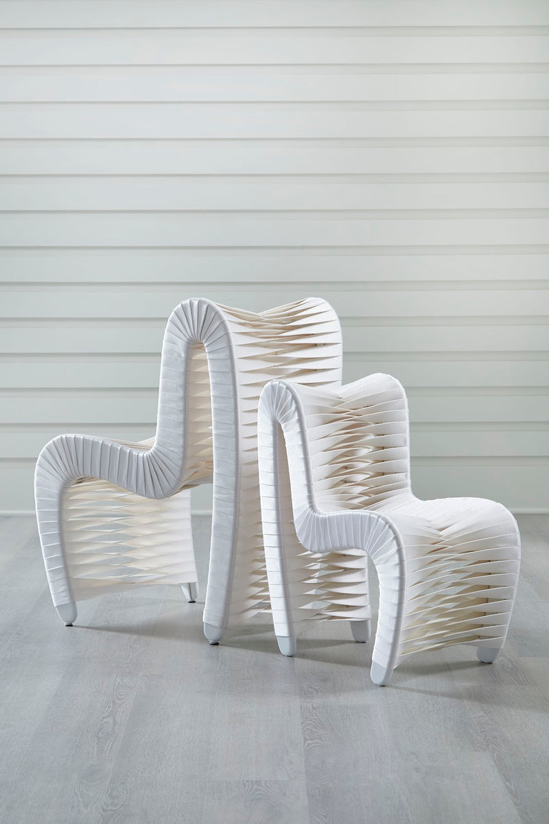 Seat Belt Dining Chair, White/Off White