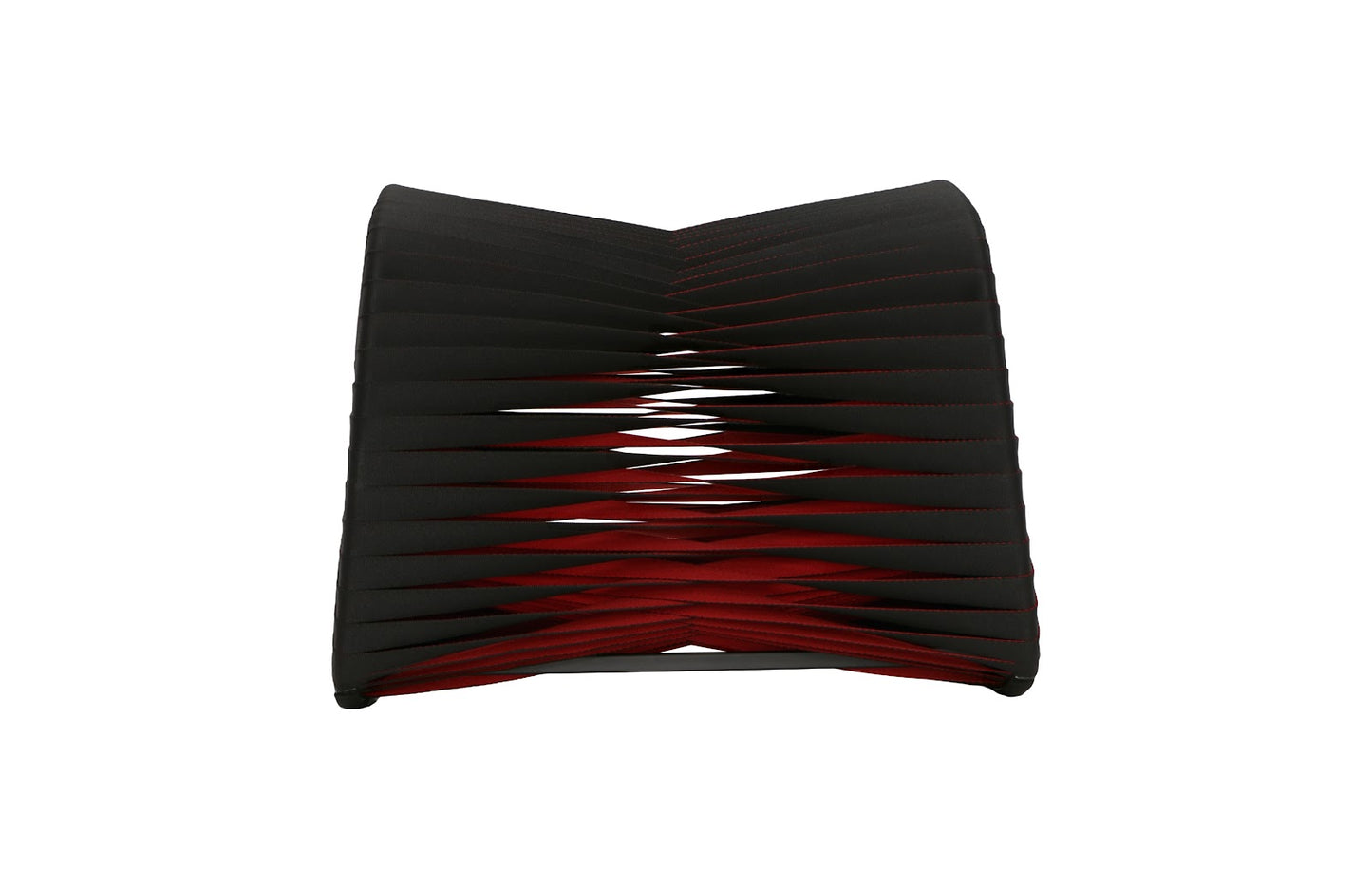 Seat Belt Ottoman, Black/Red