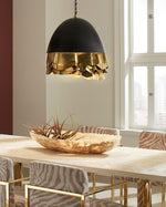 Ruffle Chandelier, Black/Brass