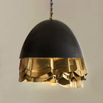 Ruffle Chandelier, Black/Brass