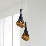 Ruffle Pendant Lamp, Black/Brass