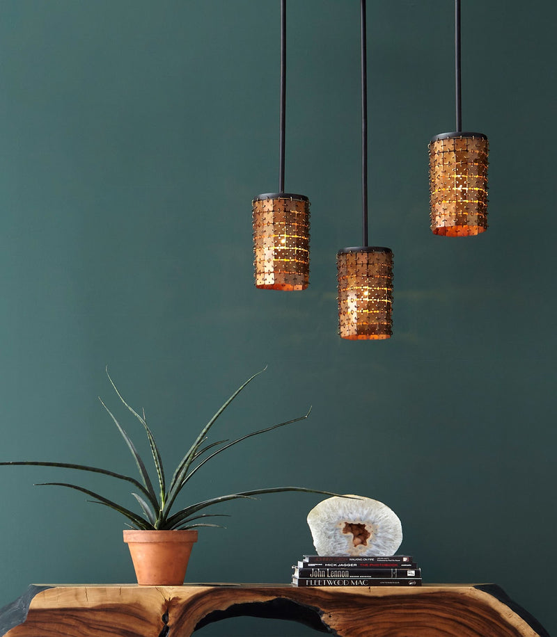 Armor Pendant Lamp, Brass