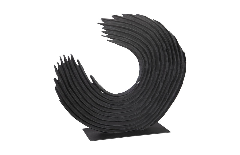 Swoop Tabletop Sculpture, Black Wood, Large