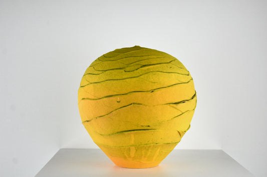 Wavy Yellowish Spiral Vessel by Nicholas Bernard